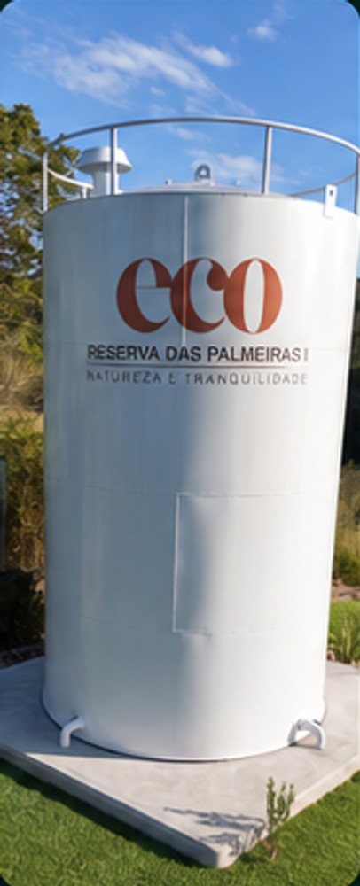 Reservatório de água instalado